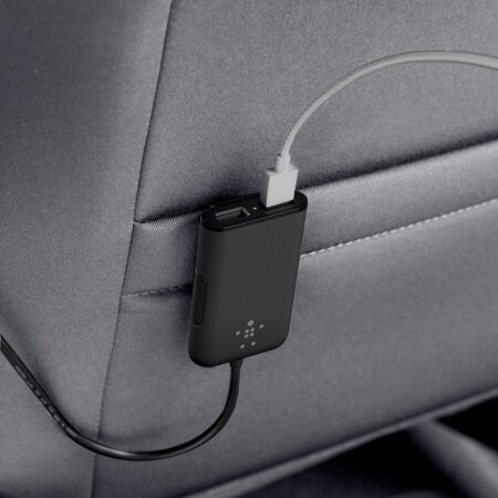 Autopunjač Belkin 4x USB s produžetkom za stražnju klupu - Crni