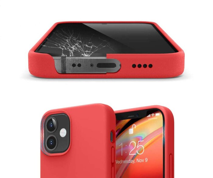 Zaštitno kućište za iPhone 12 Mini Elago Silicone Case - Crvena