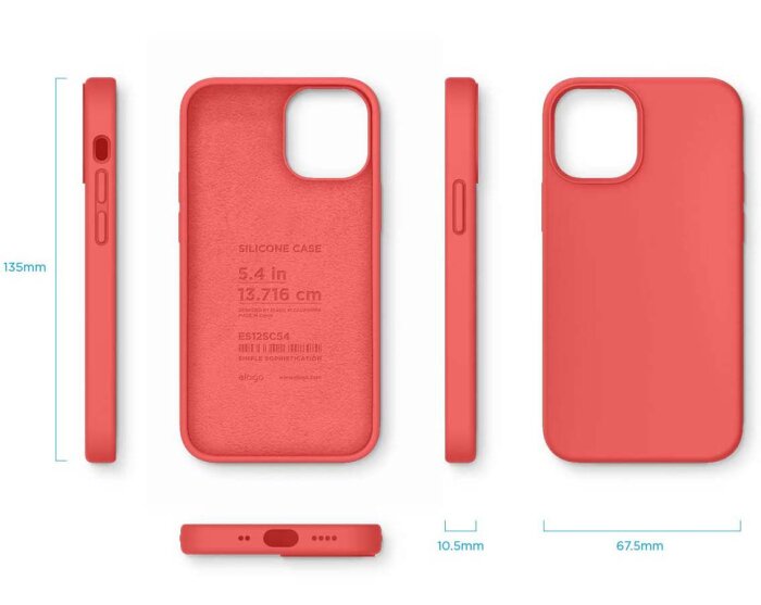 Zaštitno kućište za iPhone 12 Mini Elago Silicone Case - Crvena