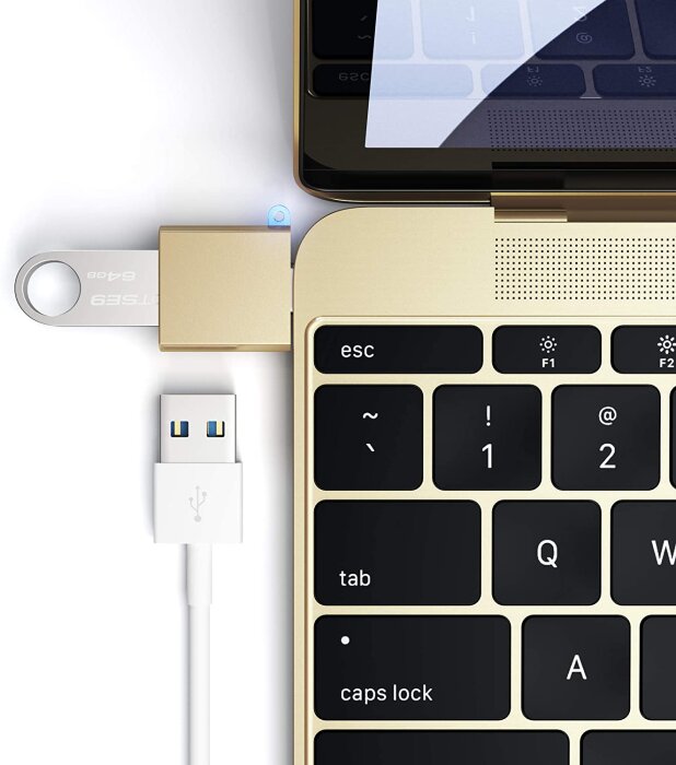 Satechi Type-C na Type-A USB adapter - Zlatni