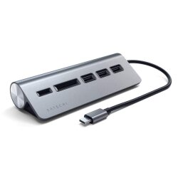 Satechi USB-C Hub 3.0 + Card Reader - siva