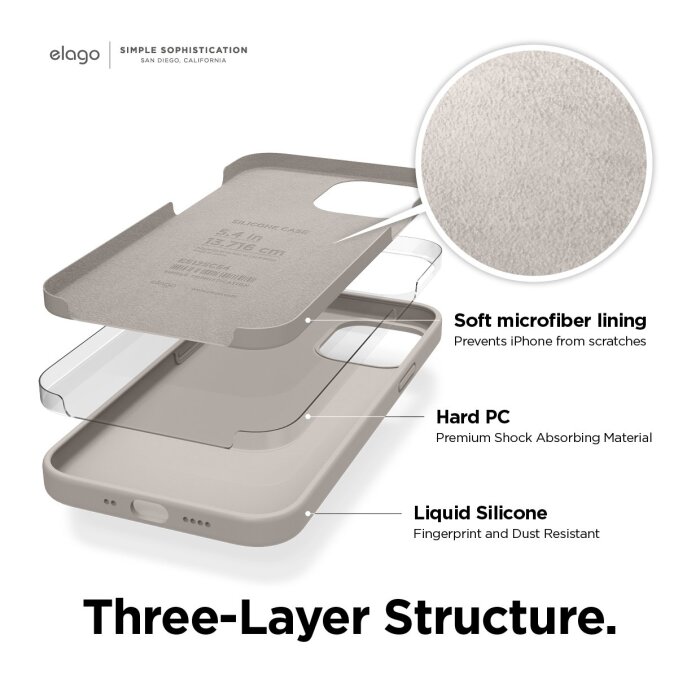 Zaštitno kućište za iPhone 12 Mini Elago Silicon Case - Siva