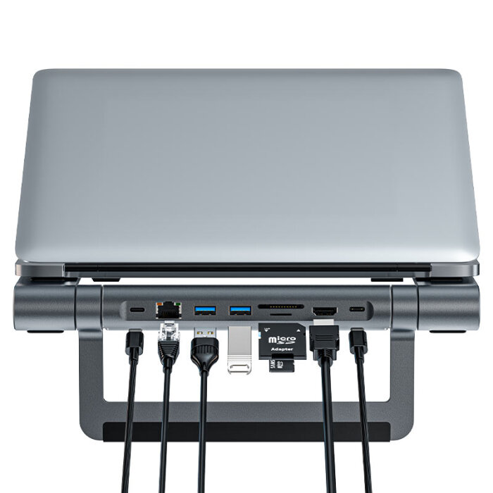 ACEFAST E5 Plus - Stalak za laptop i multifuncionalni 8-u-1 Hub