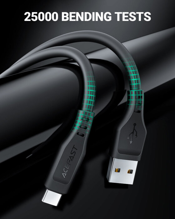 ACEFAST USB-A na USB-C podatkovni kabel - Crni