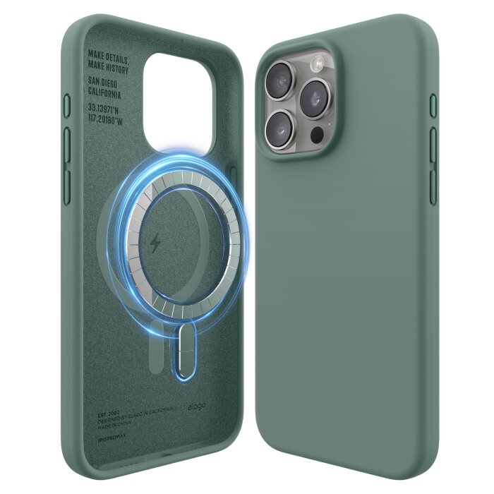 Zaštitno kučište za Apple iPhone 15 Pro Elago Magsafe Silicone Case - Zelena