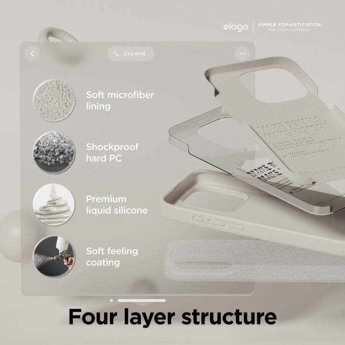 Zaštitno kučište za Apple iPhone 15 Pro Max Elago Silicone Case - Siva