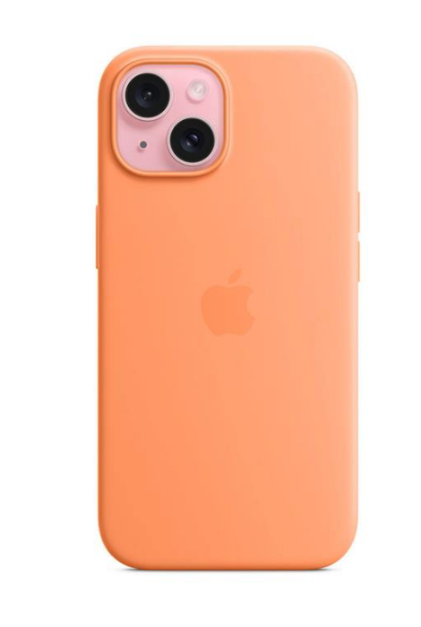 Apple iPhone 15 Silicone Case with MagSafe - Orange Sorbet