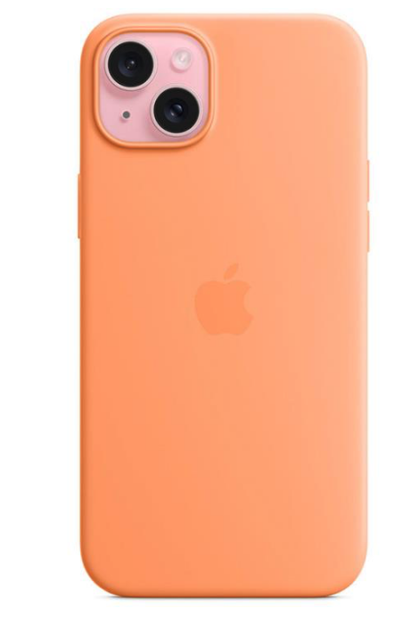 Apple iPhone 15 Plus Silicone Case with MagSafe - Orange Sorbet