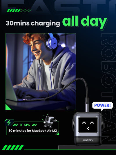 UGREEN Uno Punjač 65W Crna