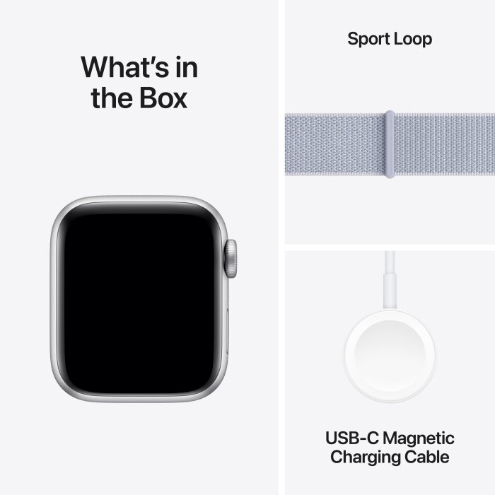 Apple Watch SE GPS 40mm Silver Aluminium Case with Blue Cloud Sport Loop