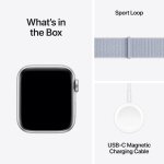 Apple Watch SE GPS 44mm Silver Aluminium Case with Blue Cloud Sport Loop